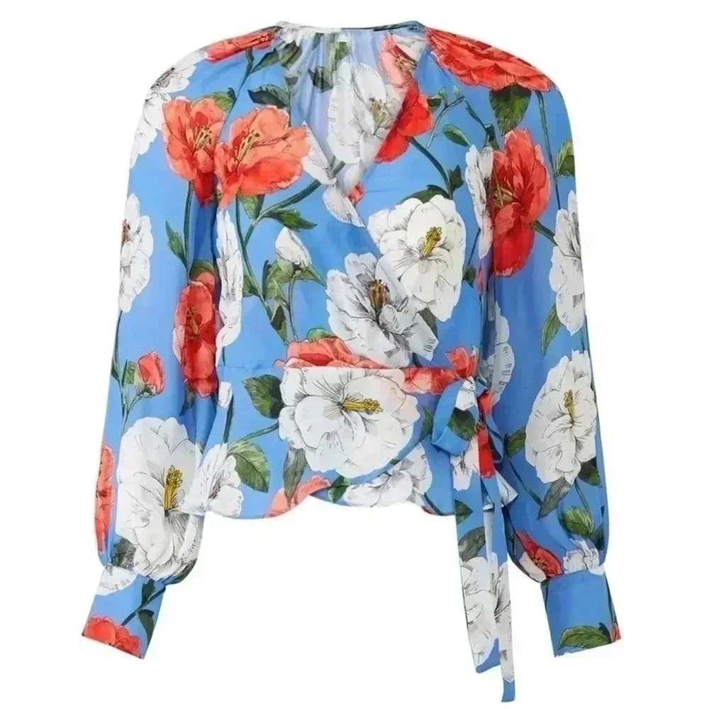Parker Blue Floral Silk Blouse